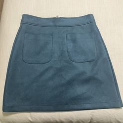 Aqua Suede Mini Pencil Skirt