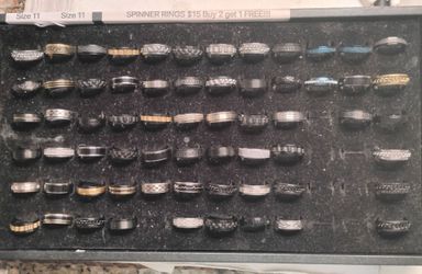 Men's stainless steel spinner rings