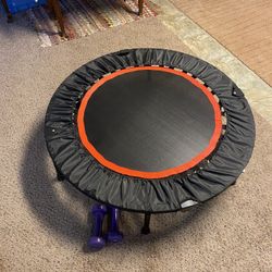 Exercise Trampoline With Detachable Bar 