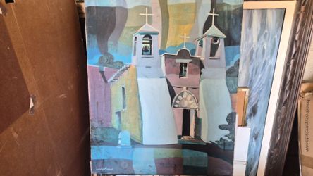 Langsley Newman Church Scene Original Painting
