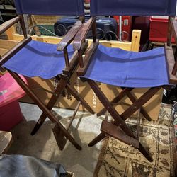 Two Bar Height Director Chairs