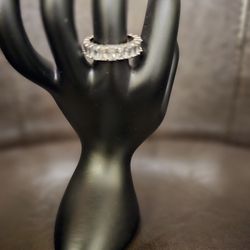 Sterling Silver Cubic Zirconia Cocktail Ring Size 8