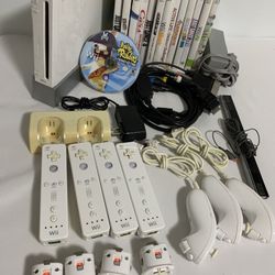 Nintendo Wii White Console Bundle With 14 Games