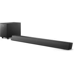 PHILIPS B5306 2.1-Channel Soundbar with Wireless Subwoofer & Roku TV Ready, Black