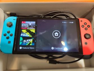 Switch Oled - Neon Red/Blue W/Screen Protector