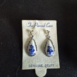 Delft Earrings Never Wore 