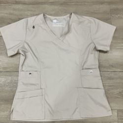 Medgear Medical Spa Uniform Scrubs Khaki Womens Size Large 