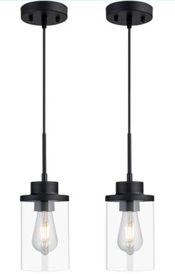 Black Clear Glass Pendant Lights 