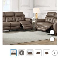 Malibu 3 Seats Leather Power Reclining With Power Headrests...Sofa