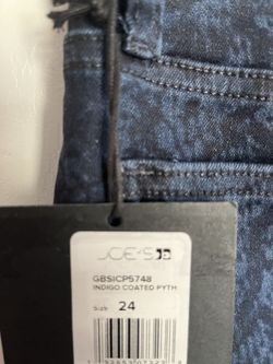 Joe's Jeans Gorgeous Indigo Coated Python Jeans Size 24 Women's