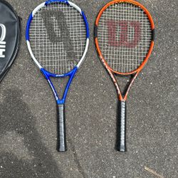 Tennis Rackets And Case Wilson Prince Tennis Rackets