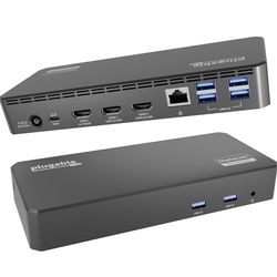 Plugable USB C Triple Display Docking Station | 100W PD, 3x HDMI (1x 4K 30Hz, 2x 1080p 60Hz), 6x USB 5Gbps Ports | Windows, macOS, ChromeOS Compatible