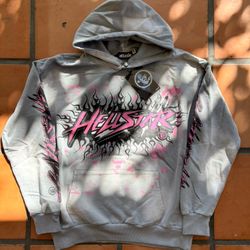 Hellstar Hoodie pink & grey size M