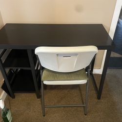 black desk with chair 