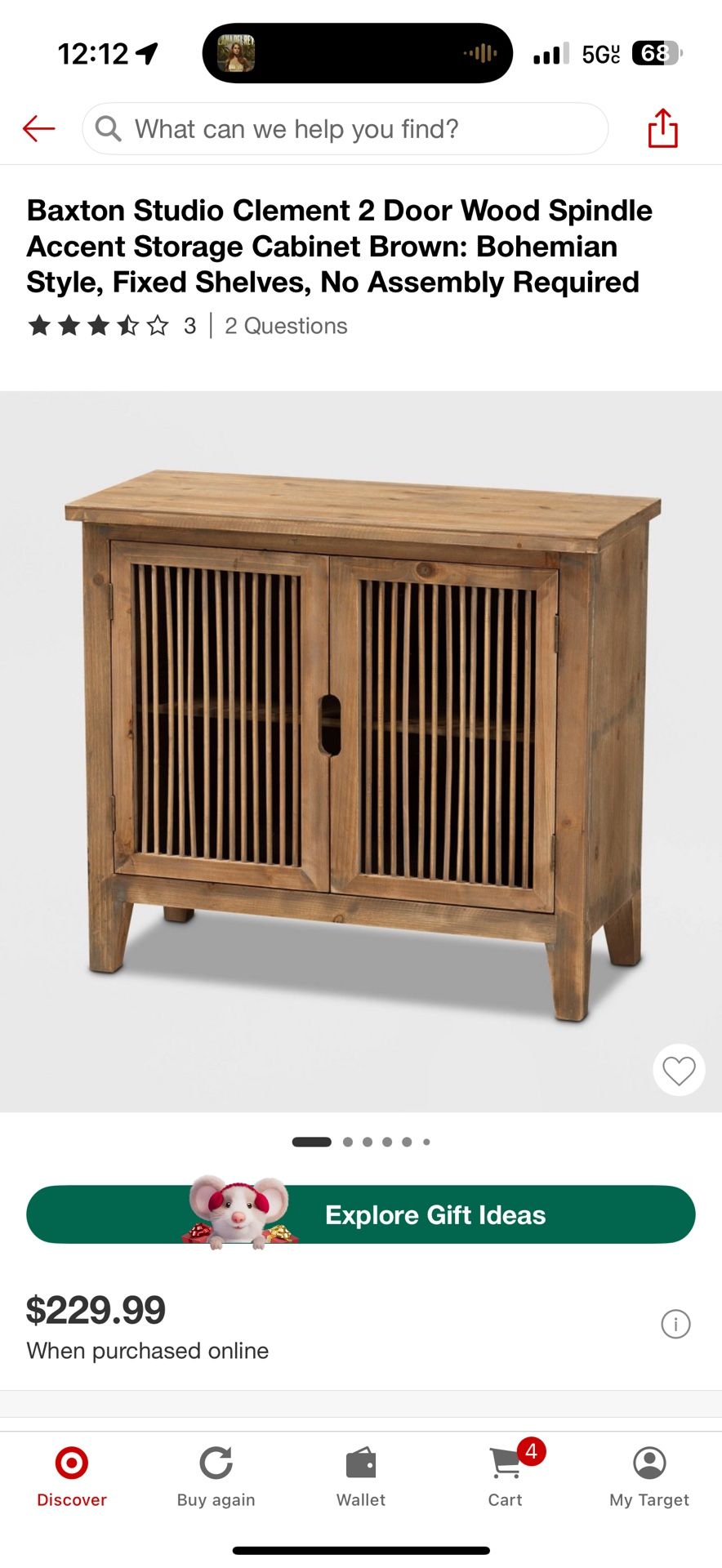 2-Door Wood Accent Cabinet