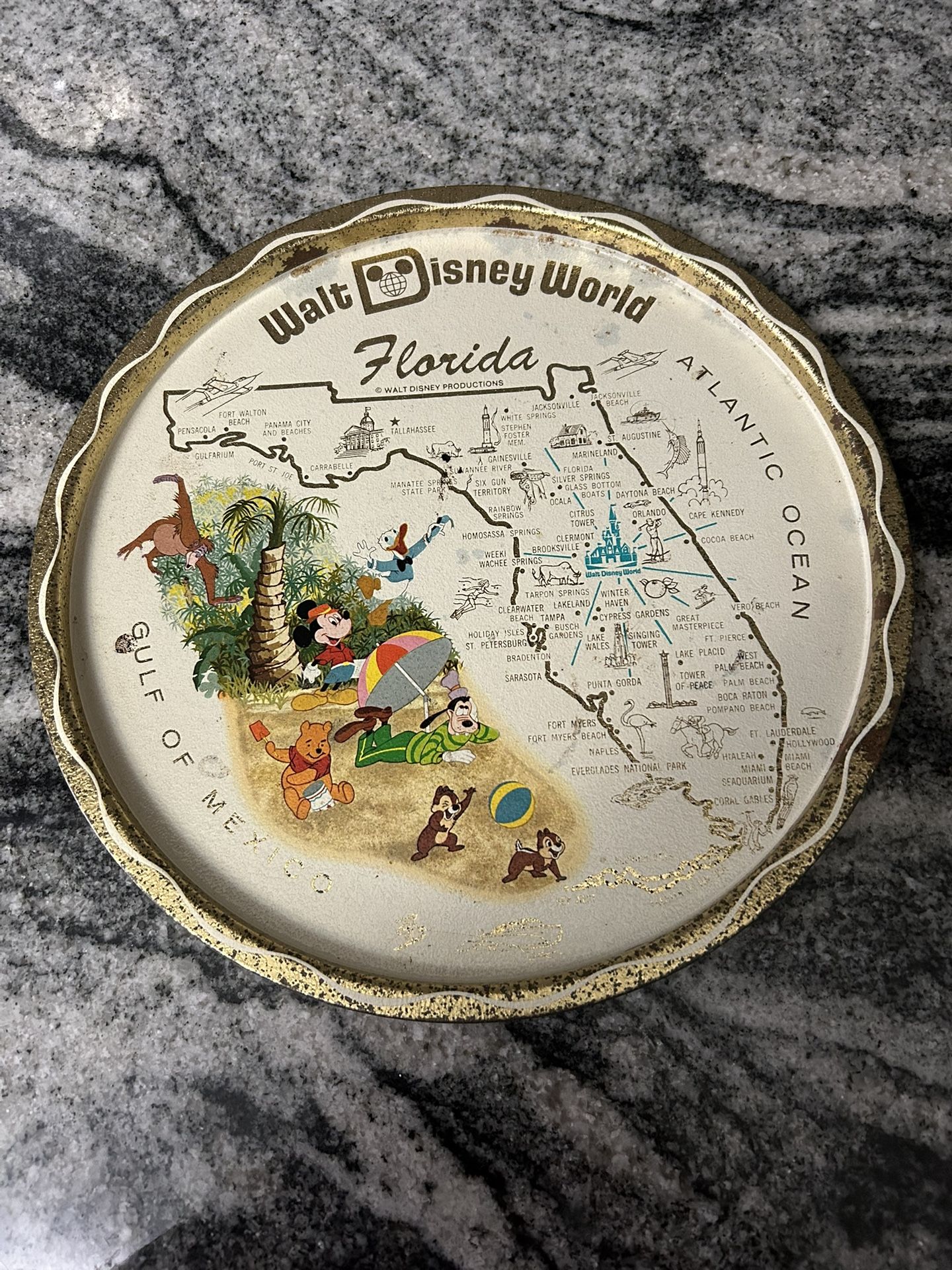 Vintage 1970’s Walt Disney World Metal Tray