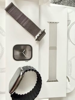 $355 Apple  AT&T Watch Series 10 Titanium (GPS+Cellular) 46mm - Natural - M/L