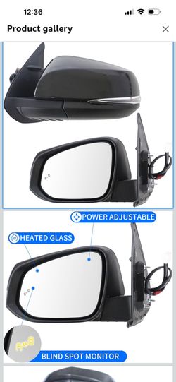 Left Driver Side Mirror fit for Toyota Tacoma 2016-2022 2023 Rear View Door Mirror Black