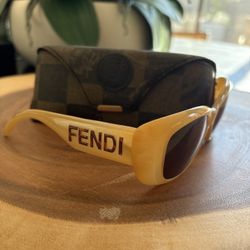 Vintage Fendi butterscotch Sunglasses With Case 