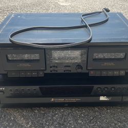 “Sony” Five Disc Cd Player & Cassette Deck