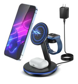 Magnetic Wireless Charging Station for Apple Series iPhone Fast Magsafe Apple Watch Airpods Charger