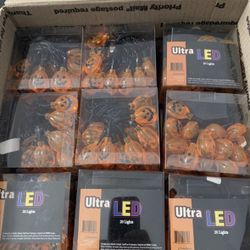 Bundle: 21 Packs Of Halloween Jack-O-Lantern Cap Twinkle Light String, 8ft