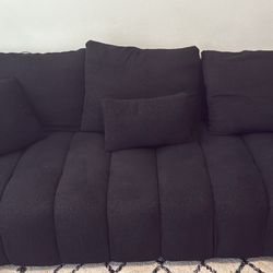 82’’ Black Fabric Sofa