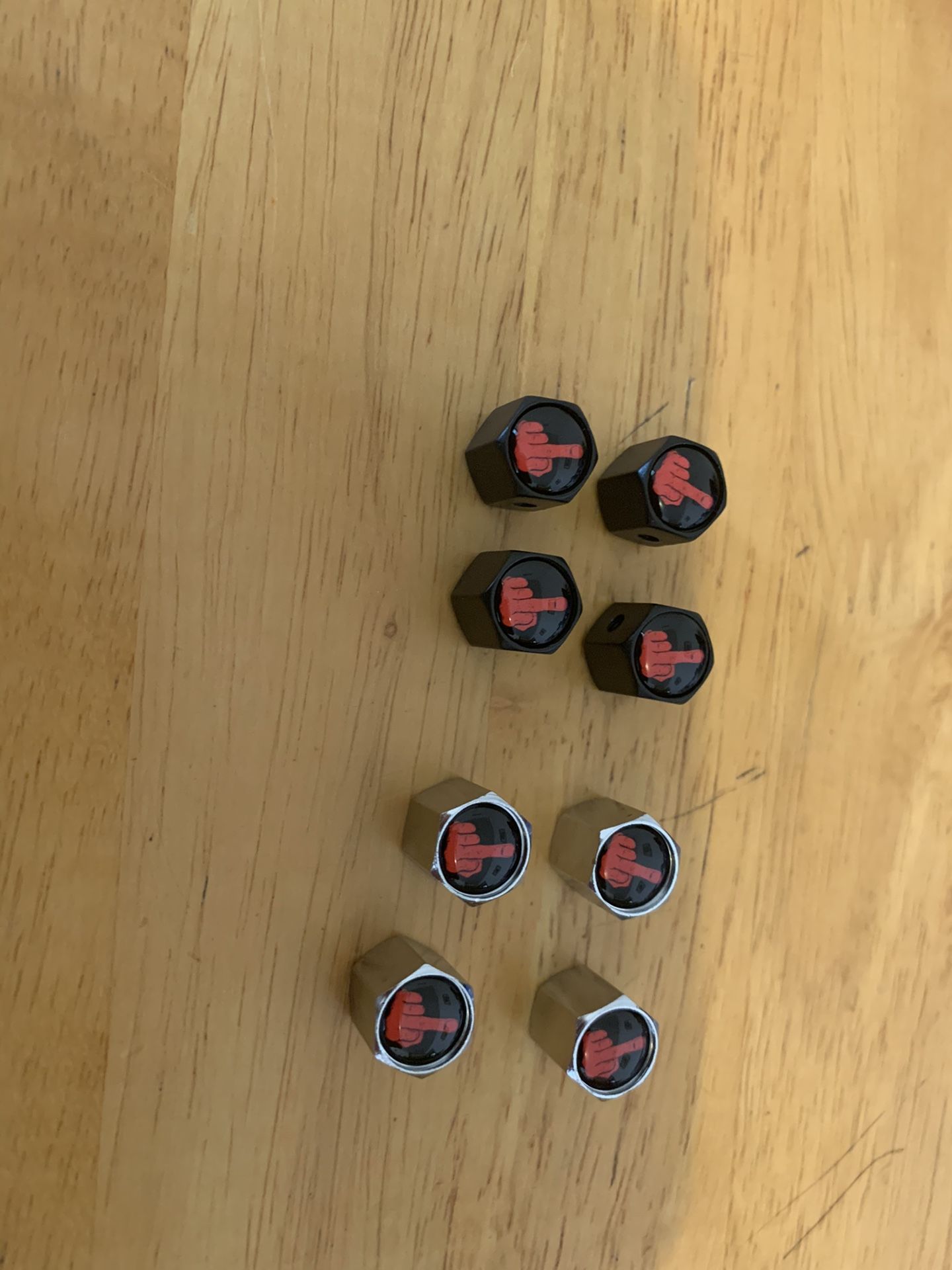 Locking valve caps.