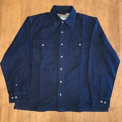 Flannel Lined Chamois Cloth Heavy Work Shirt Jacket  Men’s M