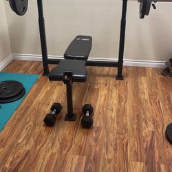 Weight Set Bench And Bar And Weights 