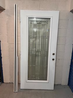 36x80 hurricane impact fiberglass exterior door with frame