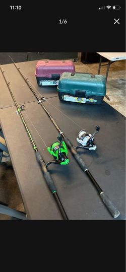 2 poles and 2 tackle boxes