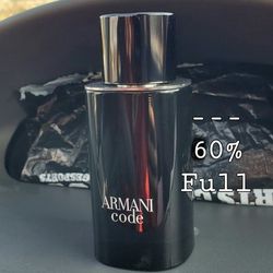 Giorgio Armani Code Cologne For Men 2.5oz Refillable Bottle 60% Full Asking $40 Firm on Price 