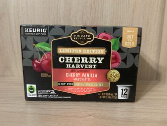 Cherry Vanilla Macchiato Coffee K-Cups (open box, 10 remaining)