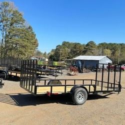 New 7x14 Hd Utility Trailer With Side Gate 