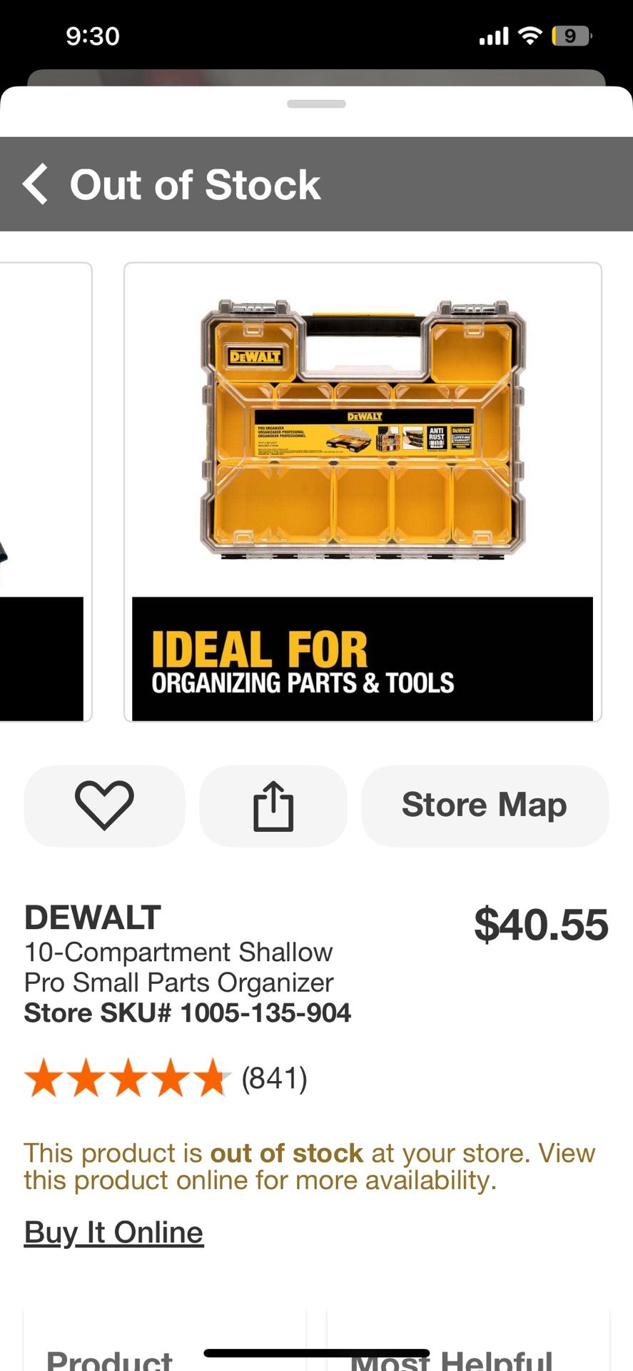 Dewalt Storage Organizer NEW