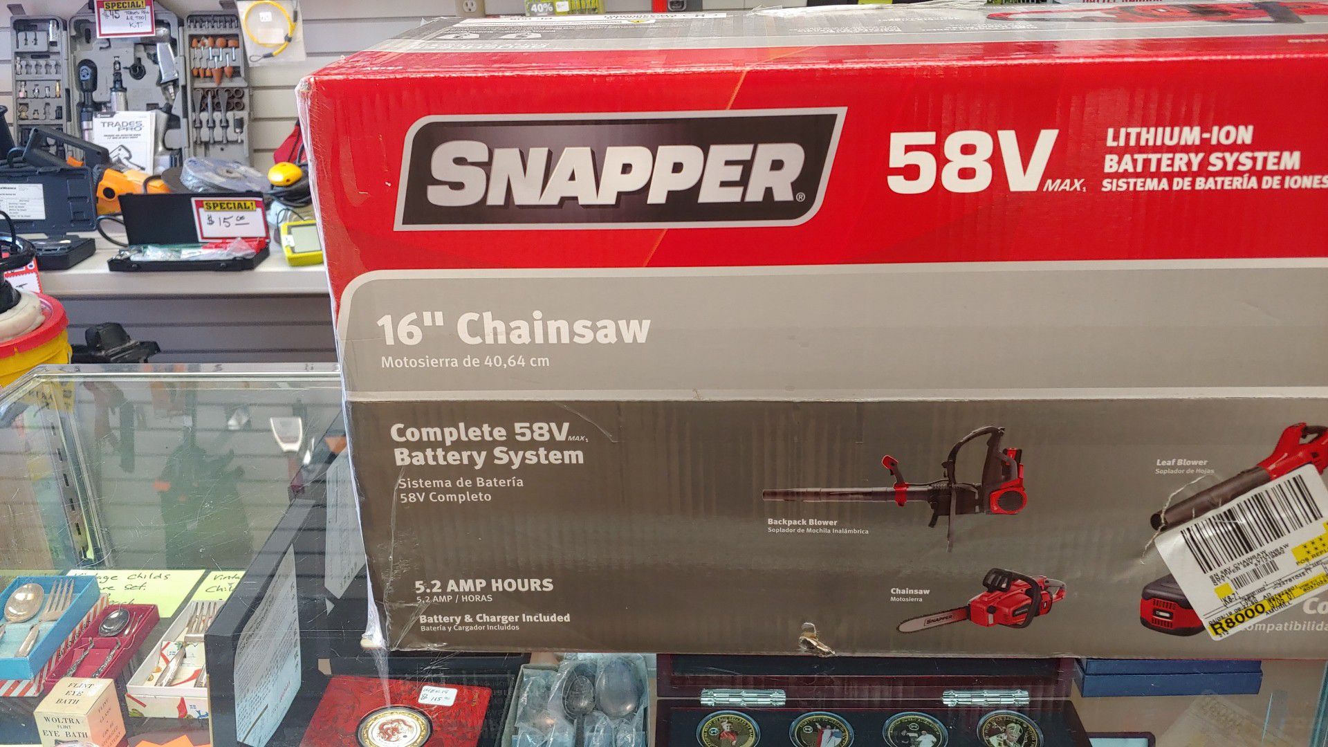 Snapper 58v lithium 16" chainsaw. New in box!