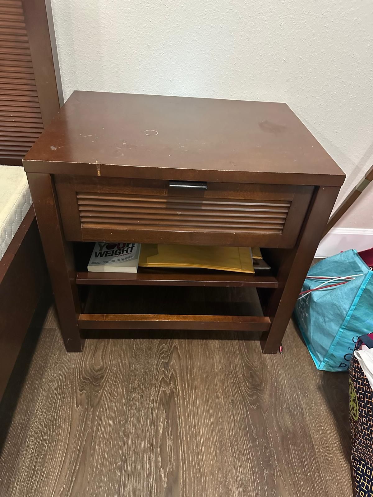 King Bed Frame Along With Night Stand