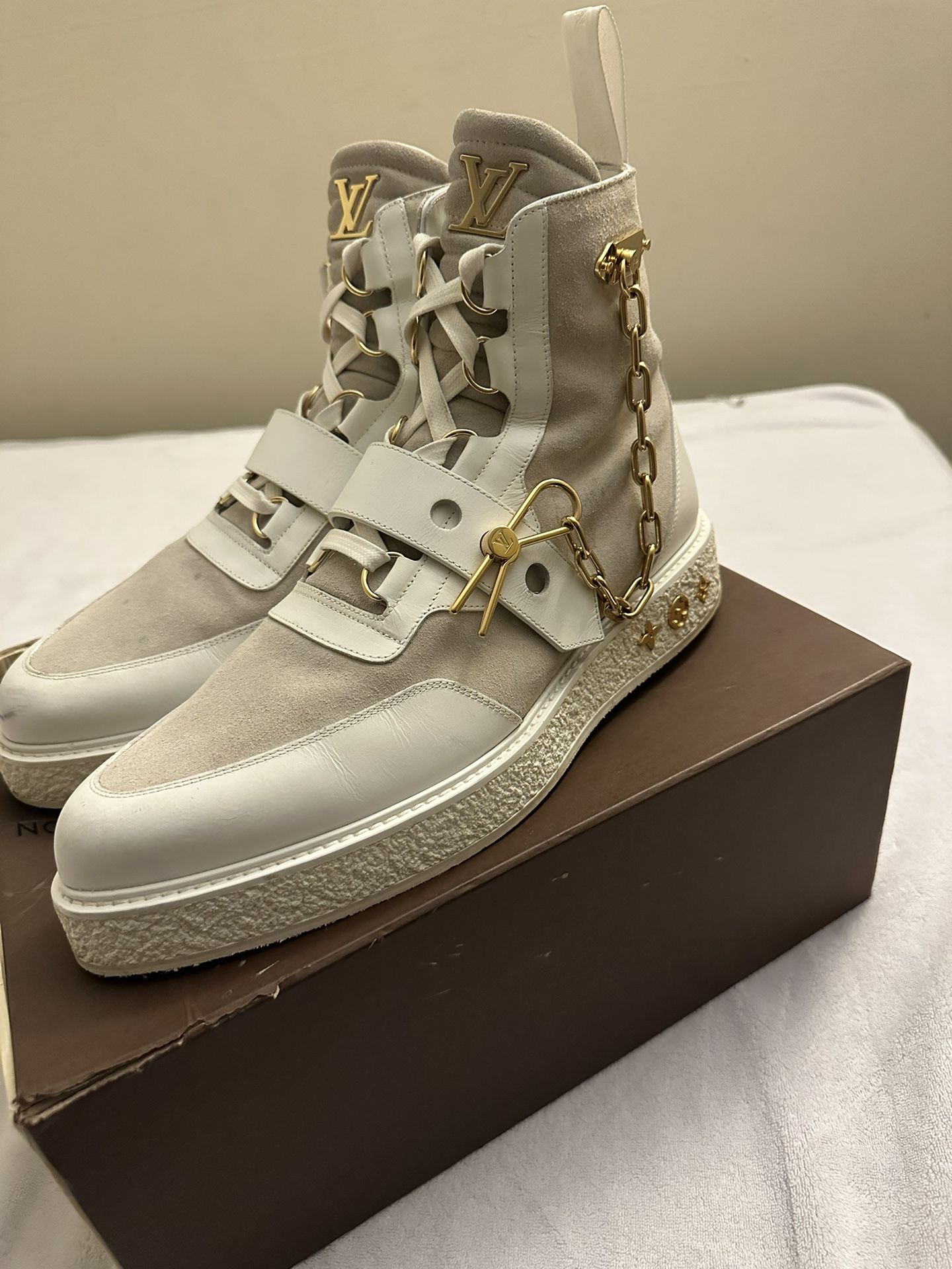 LOUIS VUITTON Virgil Abloh Creeper Ankle Boot White for Sale in