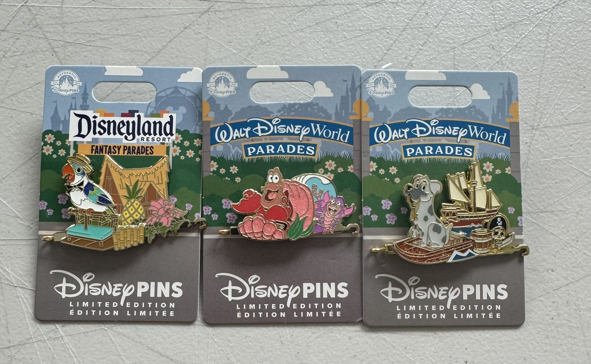 Disney Parade Limited Edition Pins. 