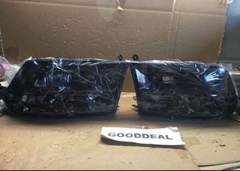 #OH104 FIT 2009-2018 Dodge Ram 1500/2500/3500 Smoked Out Halogen Headlight Head Lights Pair Set