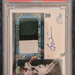 2022 Panini ONE Garrett Wilson Blue RPA /75