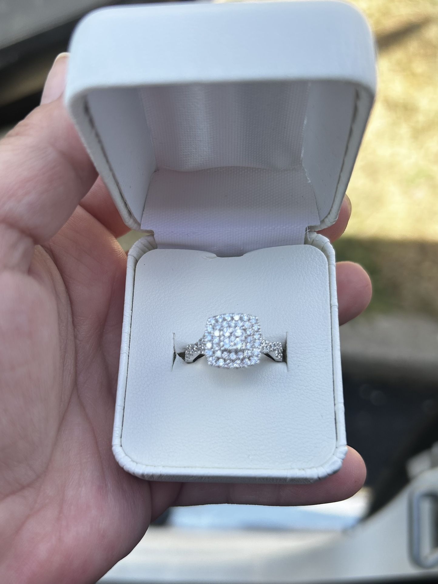 STERLING SILVER 1.00 CARAT LABORATORY DIAMOND RING