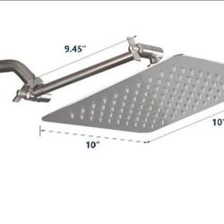 10" Shower Head with Pivot Arm in Brushed Nickel