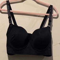 To Soft (W) Womens Plus Size Full Back Coverage Bra 42F Black Corset Posture NWT