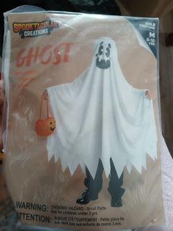 New ghost costume size Medium 8-10 yrs