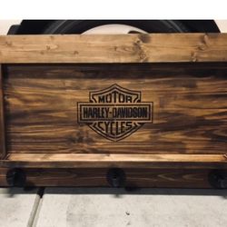 Harley Davidson /HD. Helmet , Coat , Vest Shelf And Hanger.Custom Made Any size Available. Prices And Sizes Vary 