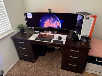Solid big wooden desk