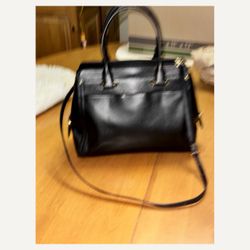 Coach Swagger Frame Satchel Black Leather Gold Hardware 37182