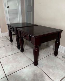 Pair Of Solid Wood End Tables- 24”x24”x20”H